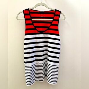 Liz Claiborne Weekend Sleeveless Stripe Color block Top
